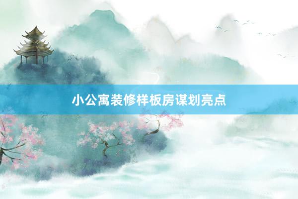 小公寓装修样板房谋划亮点
