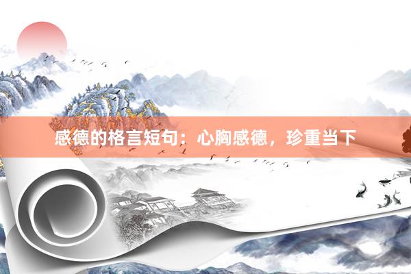 感德的格言短句：心胸感德，珍重当下